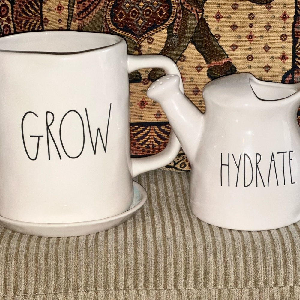 Rae Dunn White Grow and Hydrate Planter Set